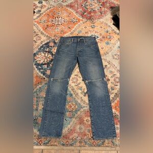 Vintage Classic Blue Levi Men's Jeans Custom Ripped Knees Sz 30x32 Preowned